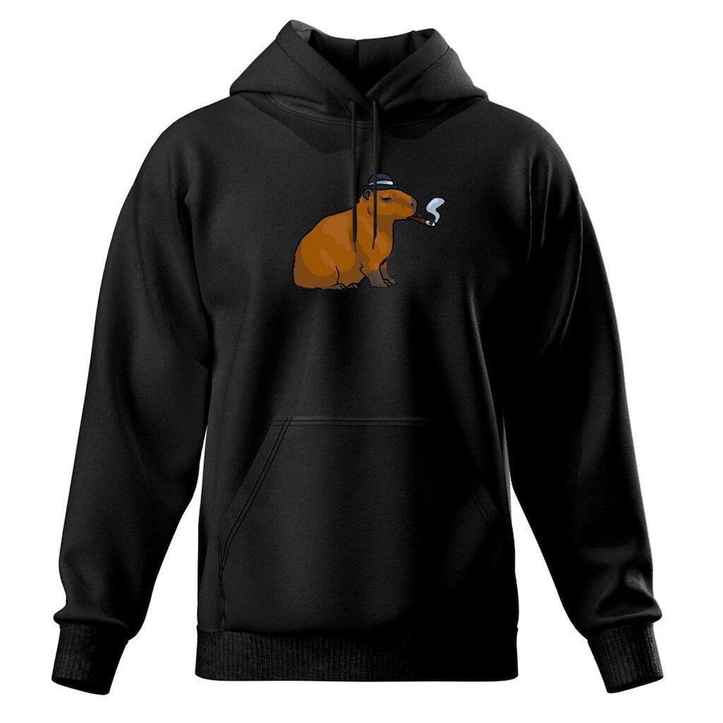 Blusa de Frio Moletom Fechado Capuz Bolso Canguru Capivara