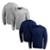 Blusa de Frio Moletom Gola Careca Flanelado Liso Básico Kit 2 Moletons do P ao EXG - Cinza+Marinho