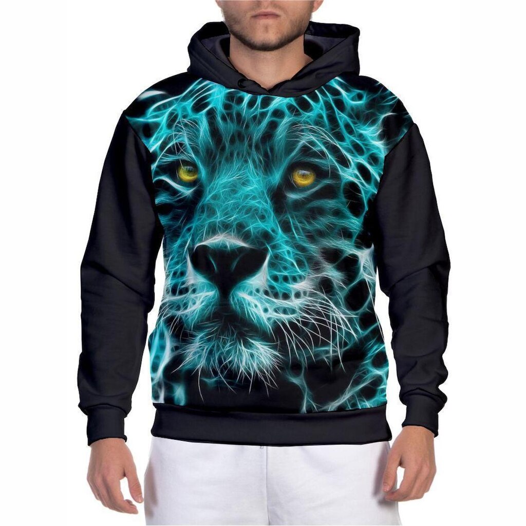 Blusa de Frio Moletom Masculino de Caveira Estampada Casaco de Moleton