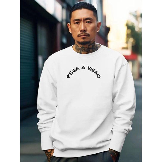 Blusa De Frio Moletom Masculino Sem Capuz Careca Flanelado Algodão Premium  Gola Redonda Dollar