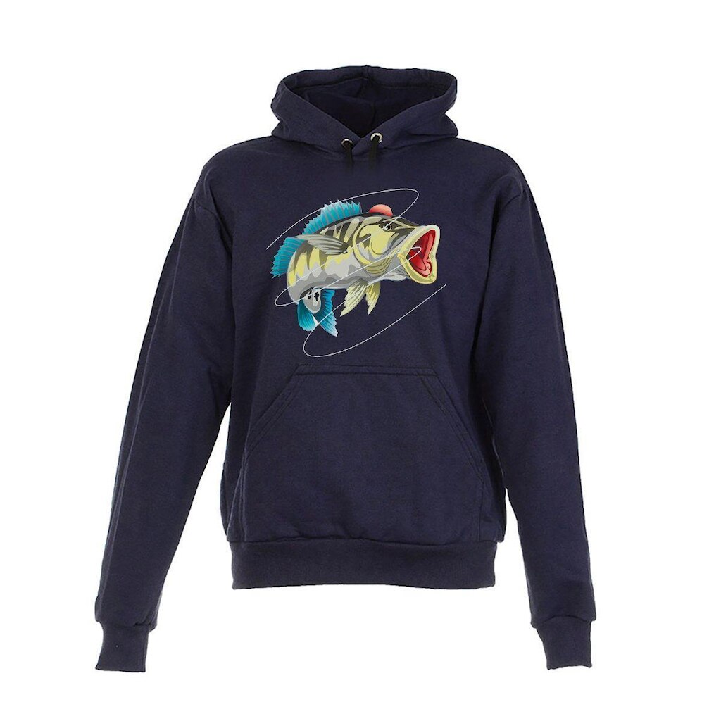 Blusa De Frio Moletom Plus Size Pescaria 1 Azul Marinho