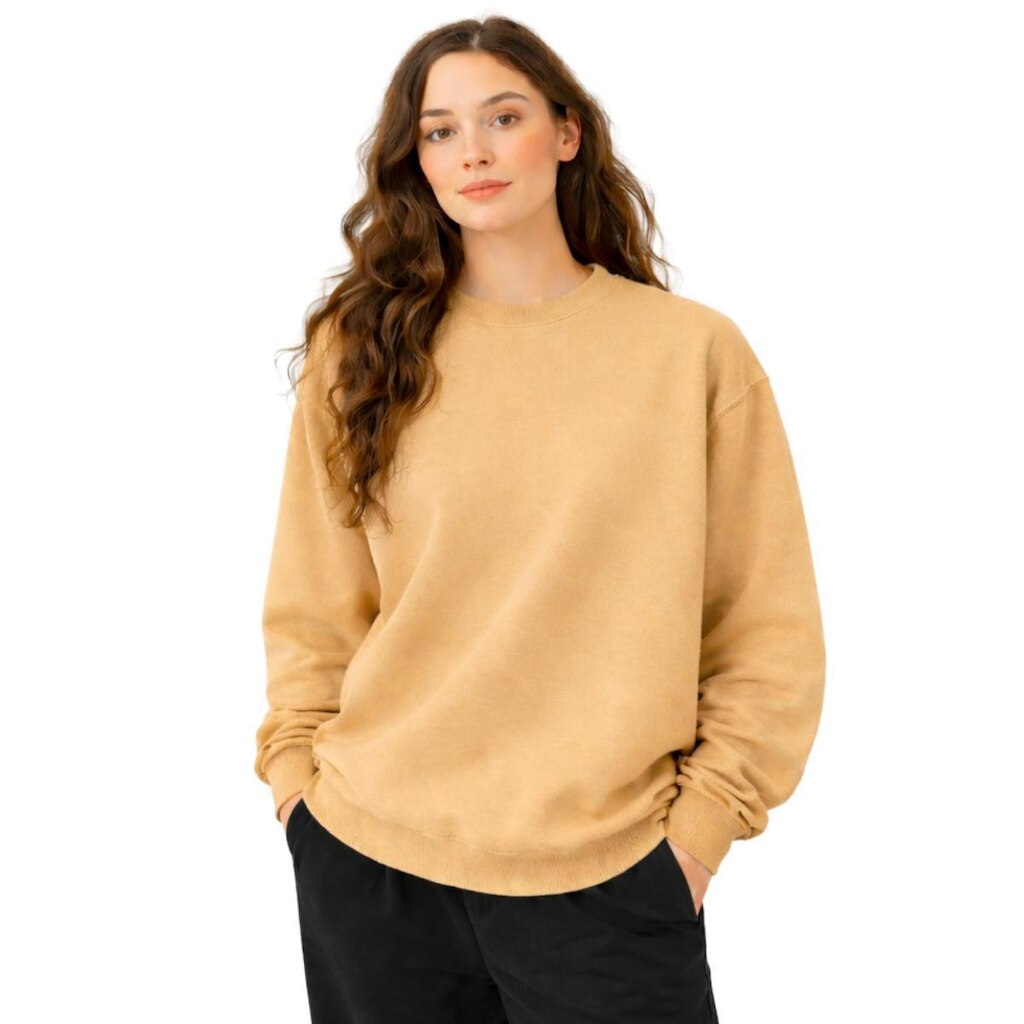 Blusa De Frio Moletom Sem Capuz Confortavel Macio Liso