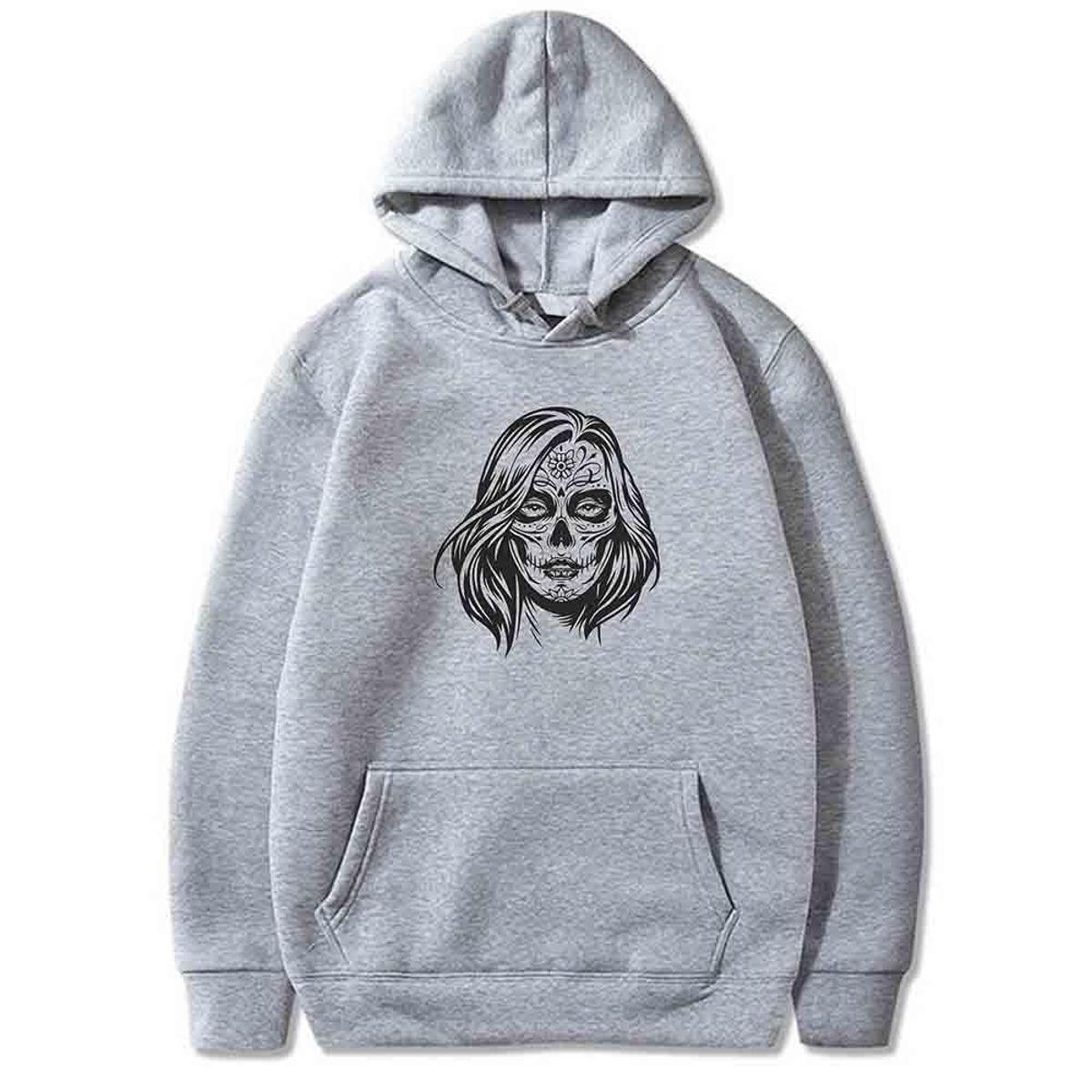 Blusa de Frio Rosto Caveira Mexicana Casaco Algodão Moletom