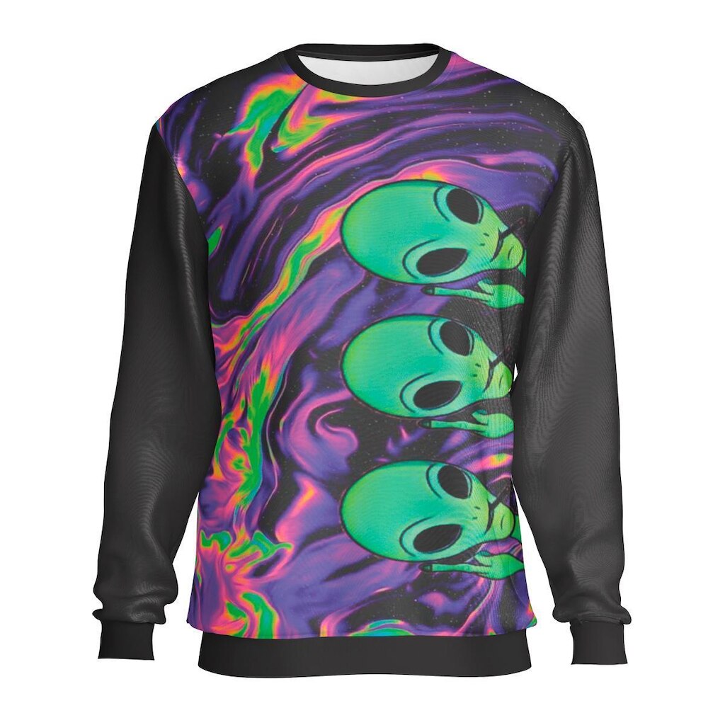 Blusa de Frio sem Gorro Aliens Exist Pisocodelic Moletom ET