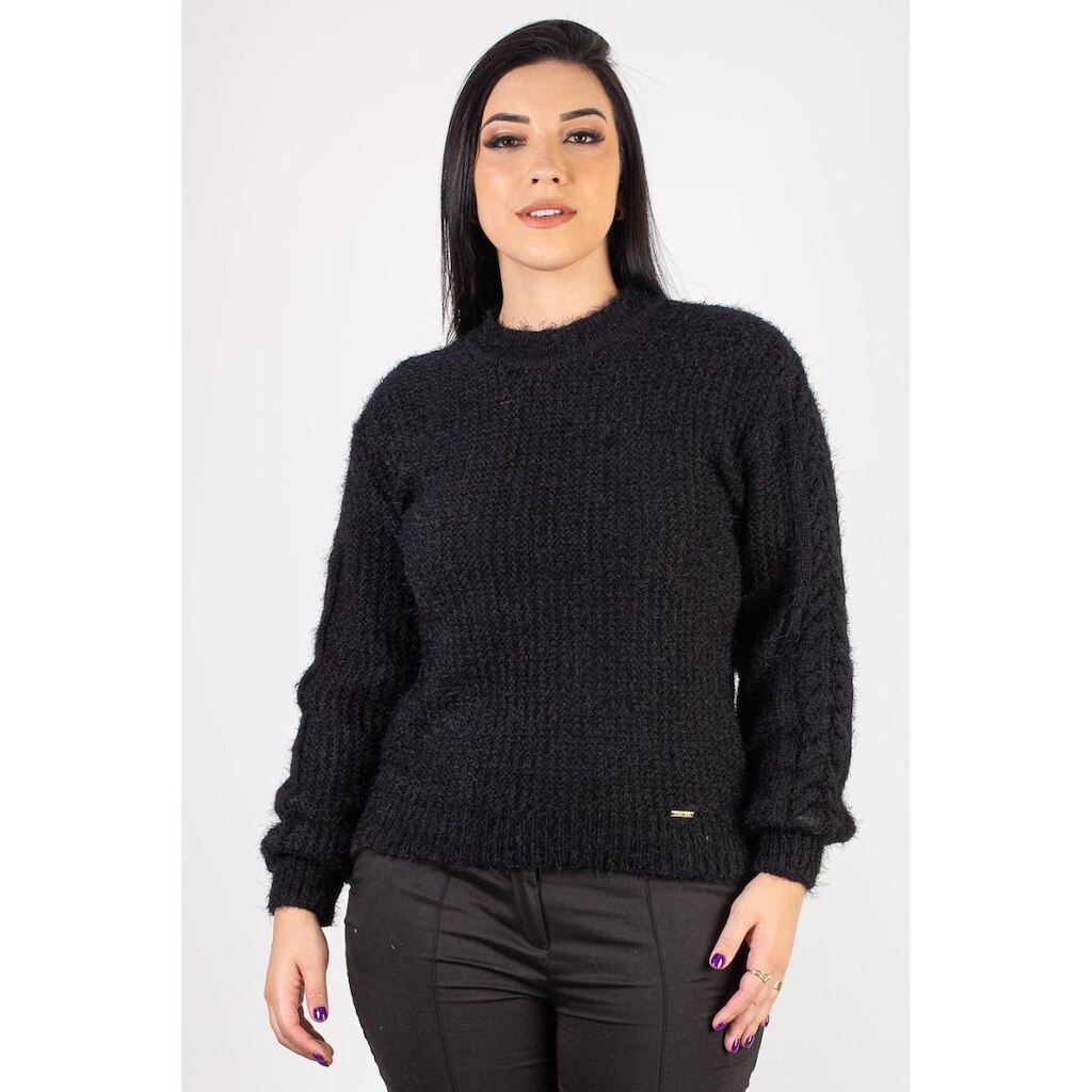 Blusa de malha feminina com tranças 60010 - G - Rosa