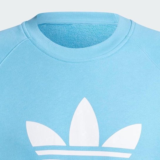Blusa de Moletom Adidas Adicolor Classics Trefoil Crewneck Azul