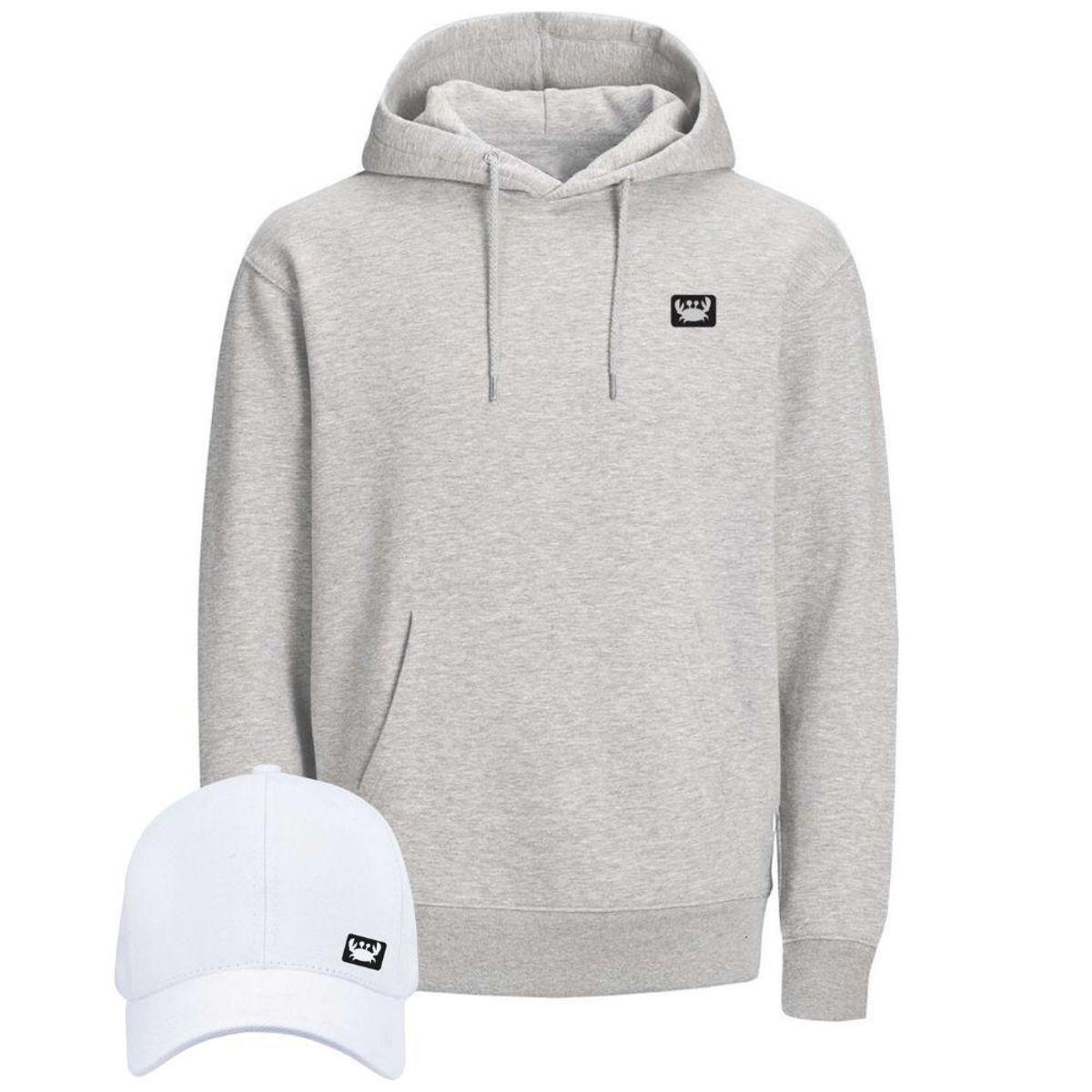 Blusa De Moletom Bolso Canguru Fechada Com Capuz Liso + Boné Menor preço em Blusa De Moletom Bolso Canguru Fechada Com Capuz Liso + Boné