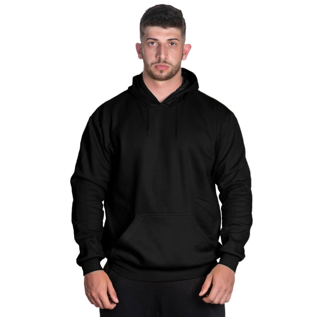 Menor preço em Blusa De Moletom Canguru Casaco De Frio Liso
