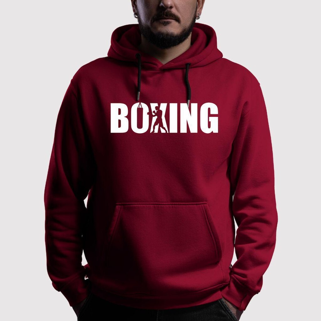 Blusa de Moletom Canguru Com Capuz Box Flanelada Boxing