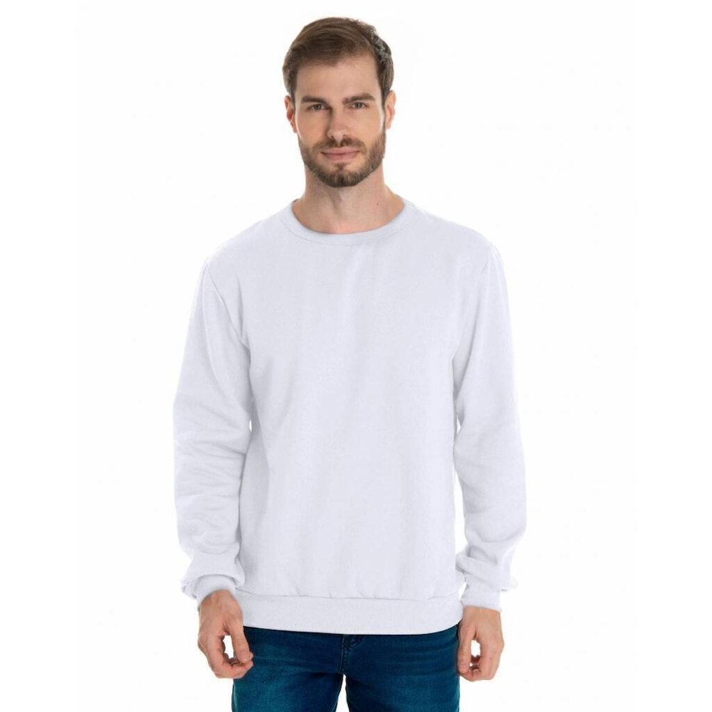 Blusa de Moletom Careca Masculino Básico Liso Sem Capuz