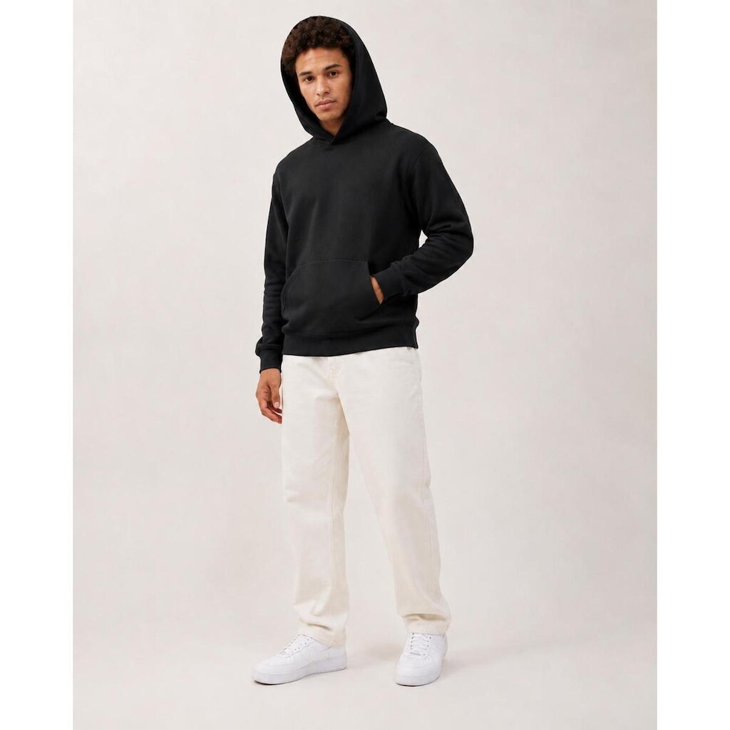 Blusa De Moletom Com Capuz E Bolso Canguru Sem Estampa