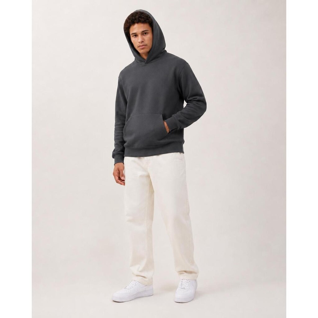 Blusa De Moletom Com Capuz E Bolso Canguru Sem Estampa
