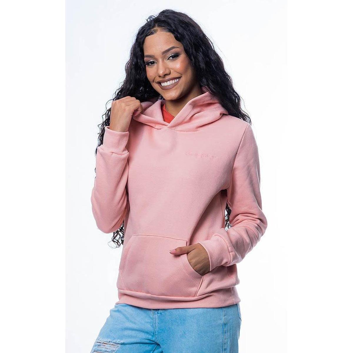 BLUSA DE MOLETOM COM CAPUZ E BOLSO CODIGO GIRLS - Main Image