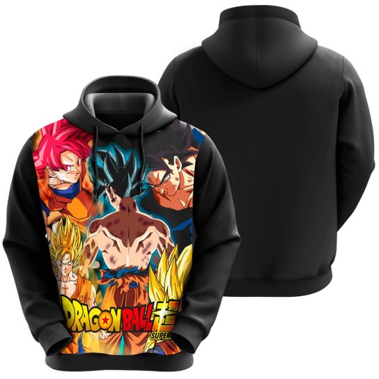 Blusa De Moletom Dragon Ball Goku Super Saiyajin Vários Anime Desenho - Estampado Menor preço em Blusa De Moletom Dragon Ball Goku Super Saiyajin Vários Anime Desenho - Estampado