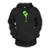Blusa de Moletom Fechado Relaxado Bolso Canguru Com Capuz Copo Siri - Preto+verde