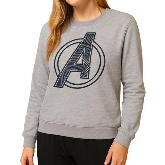 Blusa de Moletom Flanelada Fechada Cativa Marvel Vingadores