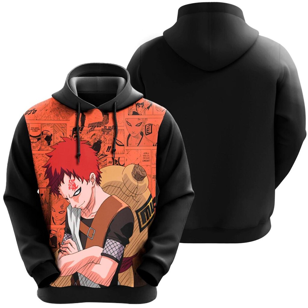 Blusa De Moletom Gaara Narutoo Shippuden Anime Desenho