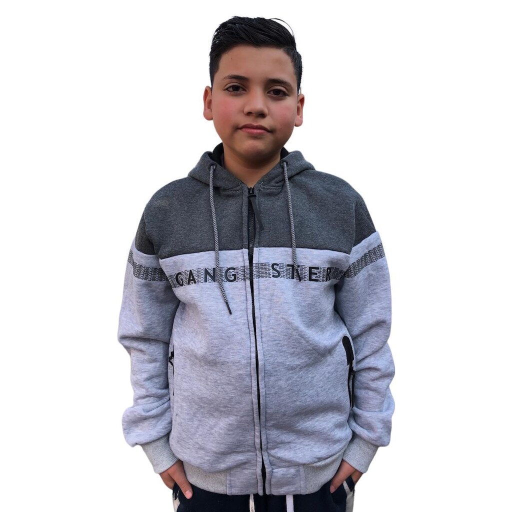 Blusa De Moletom Juvenil Aberta Com Capuz Premium Gangster