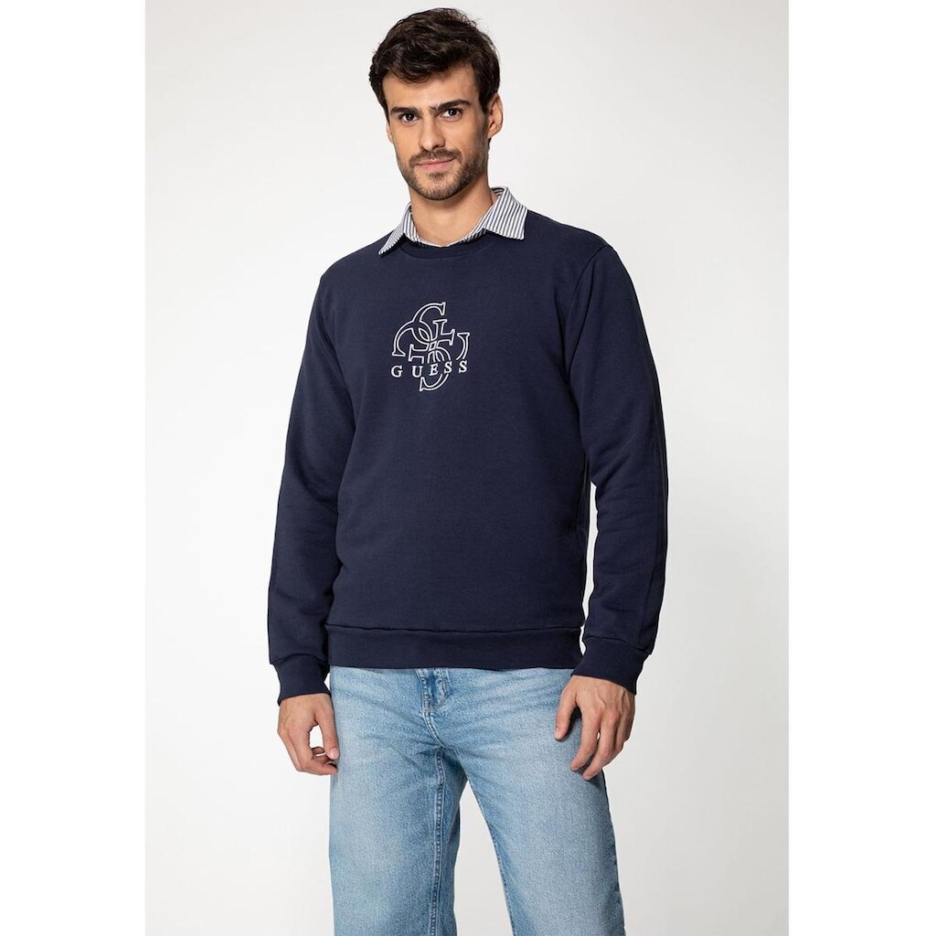 Blusa de Moletom Logo 4G Bordado Azul Escuro