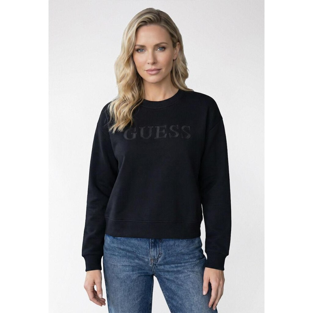 Blusa de Moletom Logo Bordado Cetim Preto