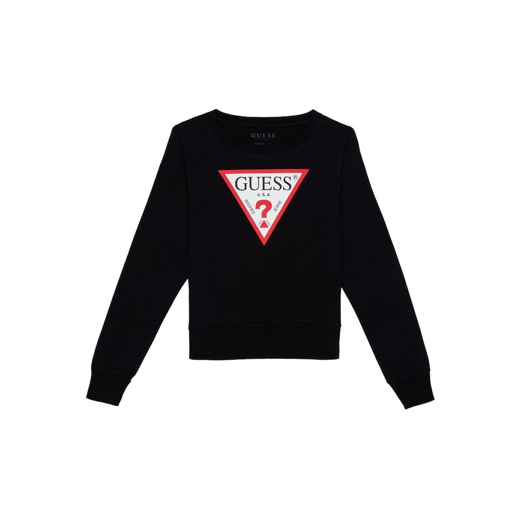 Blusa de Moletom Logo Triângulo Guess Preto