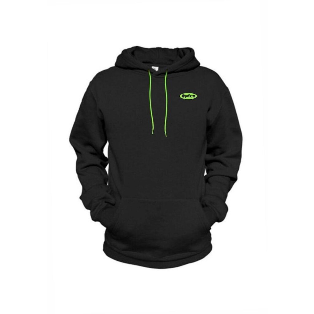 Blusa de Moletom Opice Canguru Com Capuz Estampado Preto