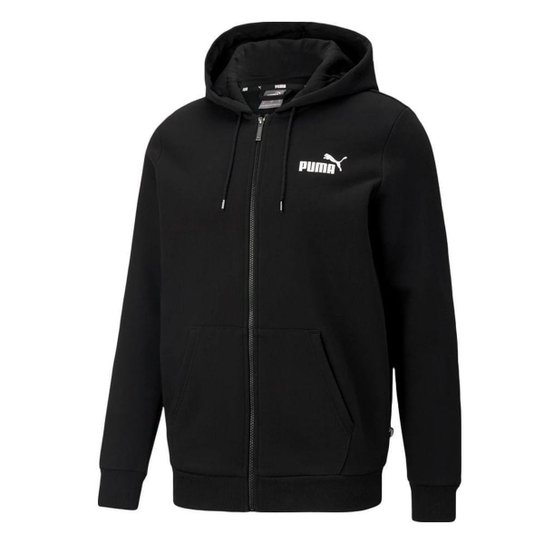 Blusa De Moletom Puma Essentials Full-Zip - Preto Menor preço em Blusa De Moletom Puma Essentials Full-Zip - Preto