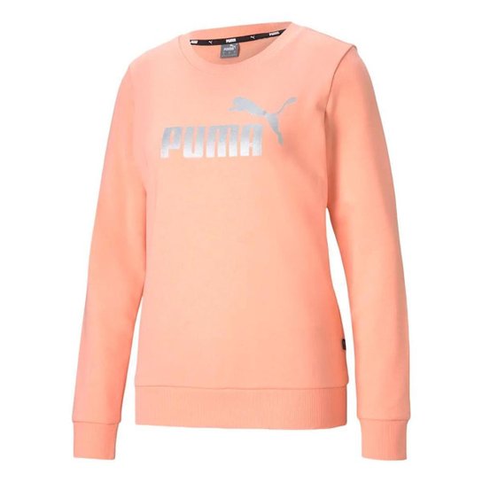Blusa De Moletom Puma Essentials+ Metallic Feminina Rosa Netshoes