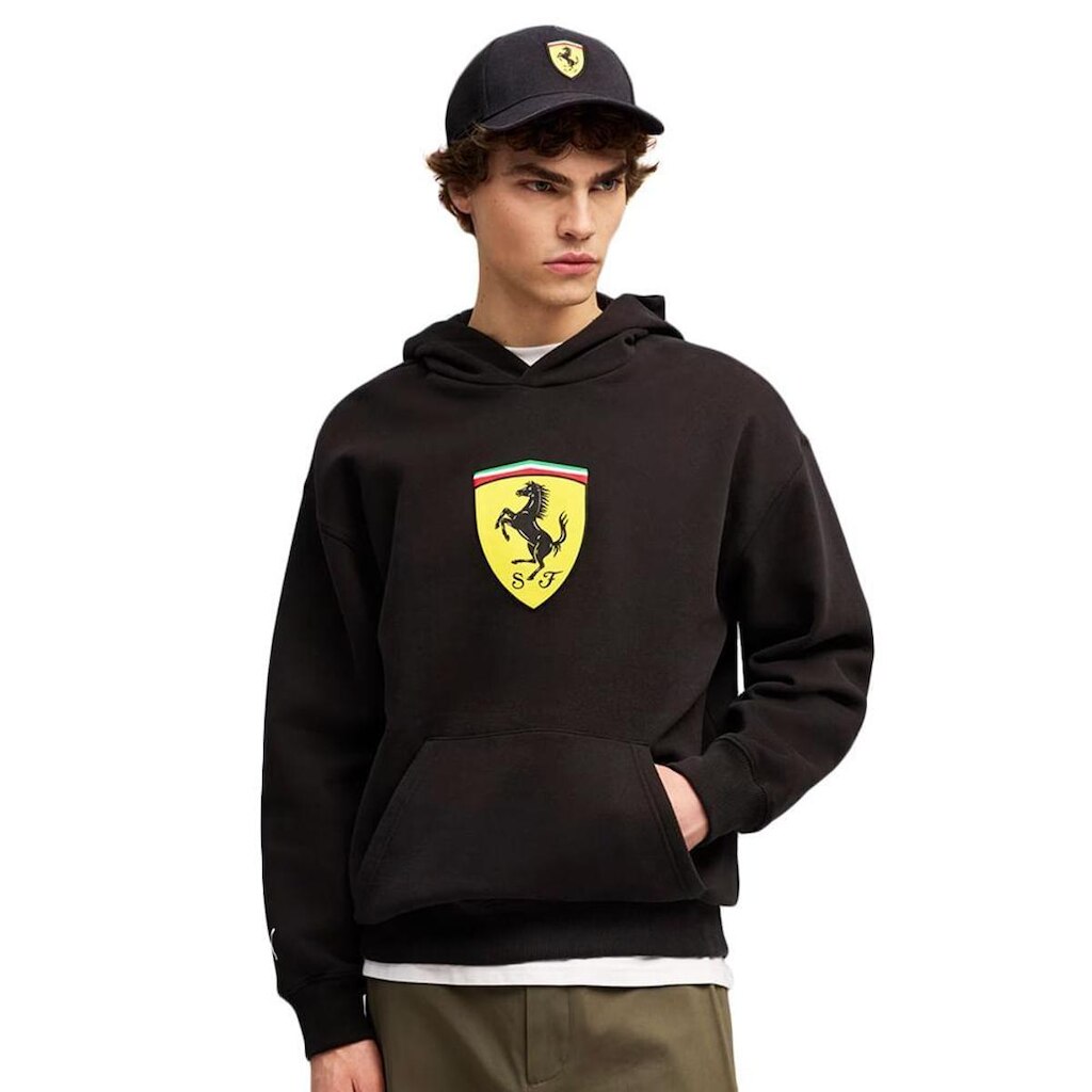 BLUSA DE MOLETOM PUMA FERRARI SPORTSWEAR SHIELD MASCULINO - PRETO G