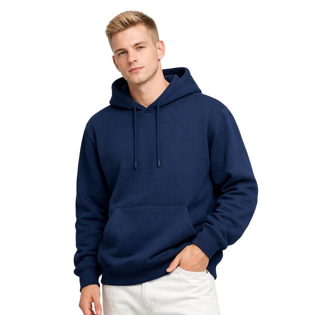Blusa de Moletom Relaxado Canguru Com Capuz Macio Quente