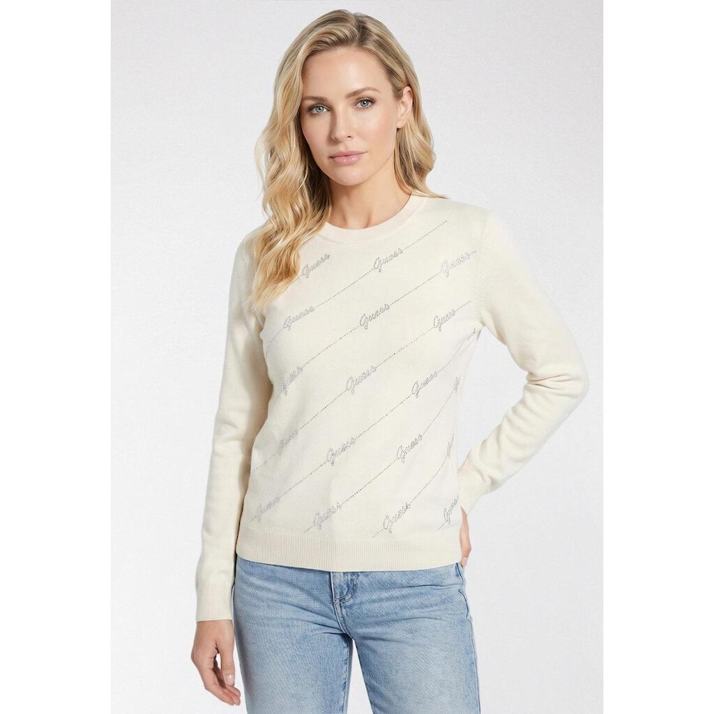 Blusa de Tricot Full Logo Hotfix Creme