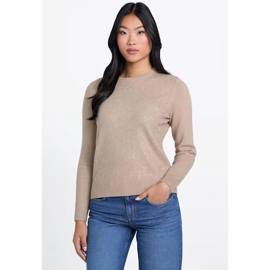 Blusa de Tricot Manga Longa 4g Full Bege