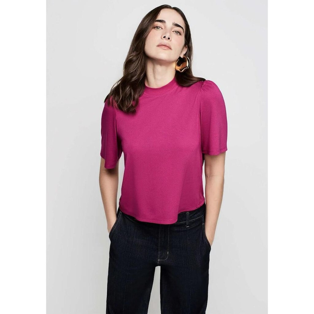 Blusa Decote Redondo Dzarm Em Viscose