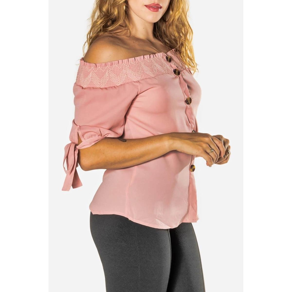 blusa com elástico na gola