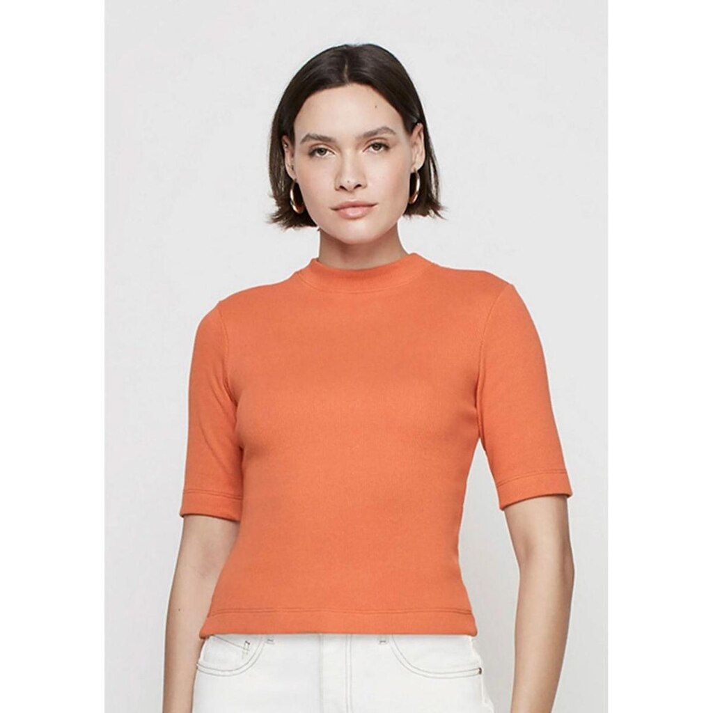 Blusa Dzarm Canelada Decote Redondo Ajustada Feminina