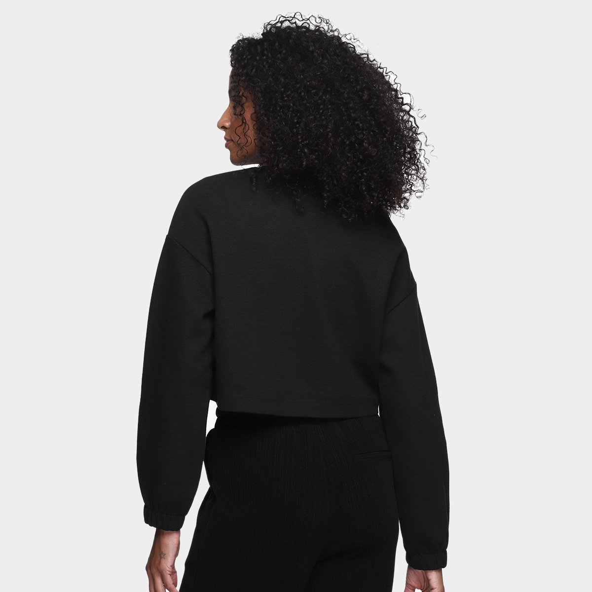 Blusa Dzarm Cropped Manga Longa Feminina - 1