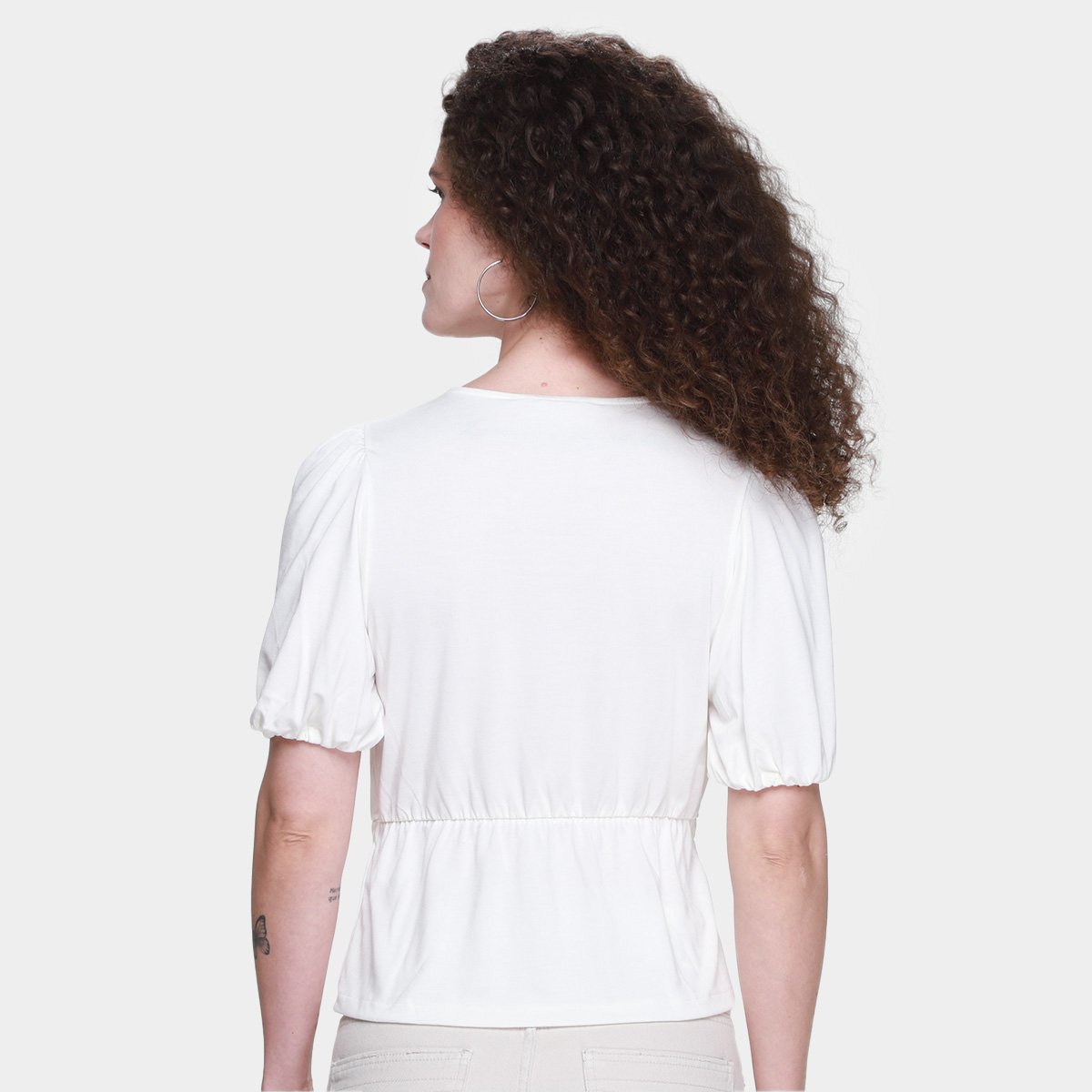 Blusa Dzarm Decote V Amarração Feminina - 1