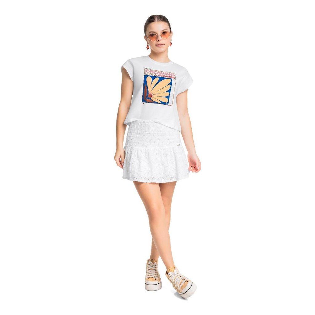 Blusa em Algodão Juvenil Sem Manga Gloss
