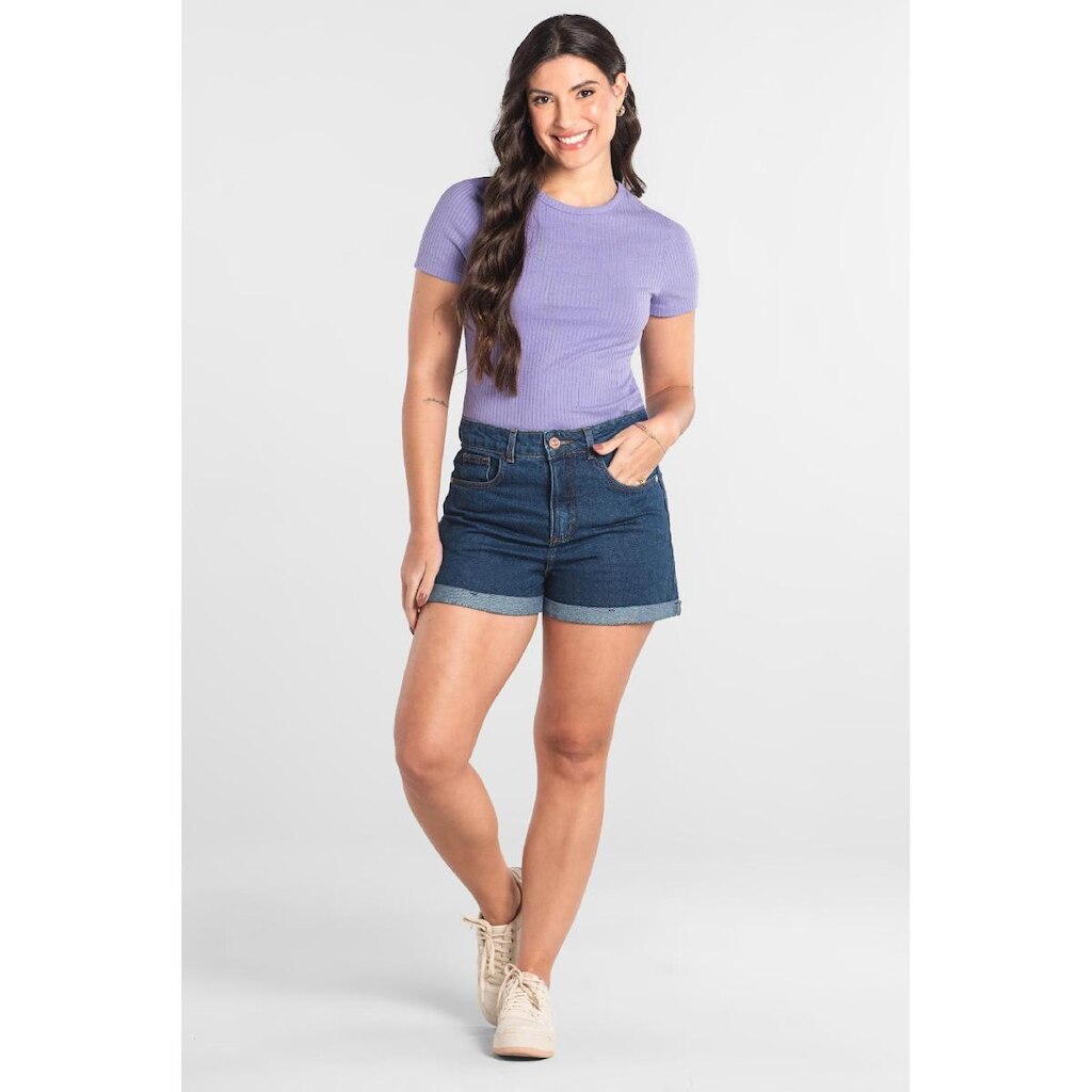Blusa em Ribana Canelada Just Basic