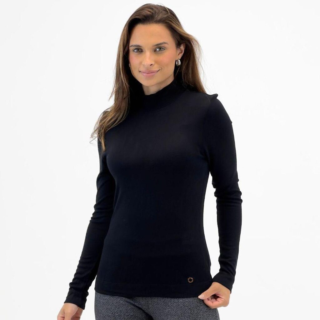 Blusa Endless Básica Manga Longa Gola Alta Feminina
