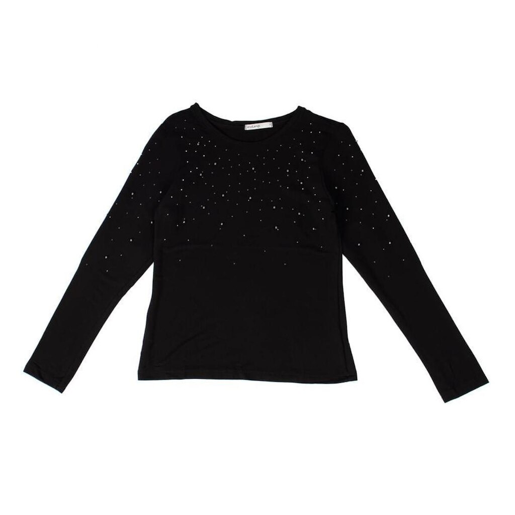 Blusa Endless Feminina Rovitex Manga Longa com Pedrarias Preto