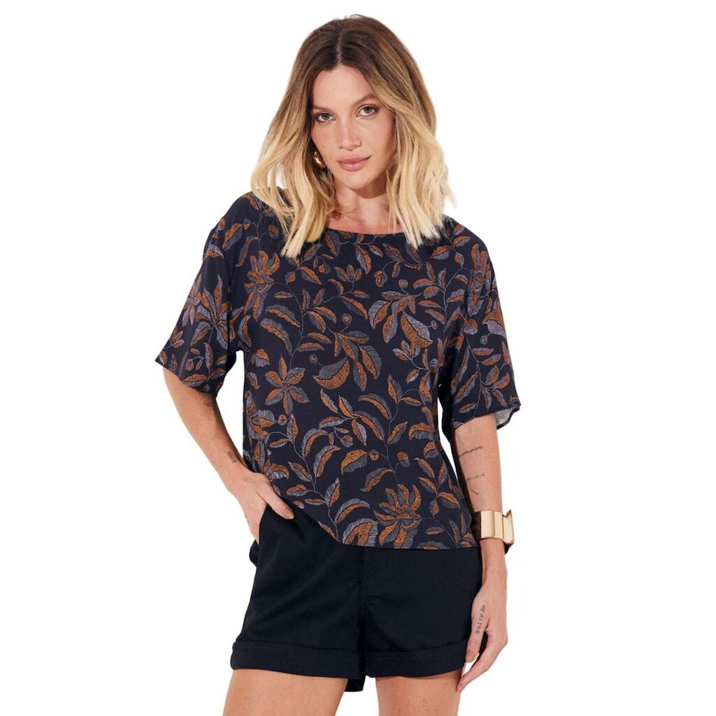 Blusa Estampada Sommer Preto Tam. M