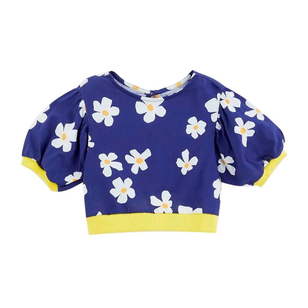 Blusa Fábula Malha Flor Lindinha Azul