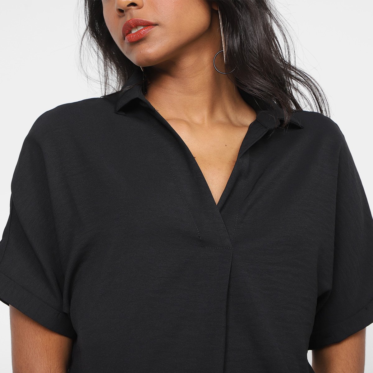Blusa Facinelli Corte V Básica Pregas Feminina - 2