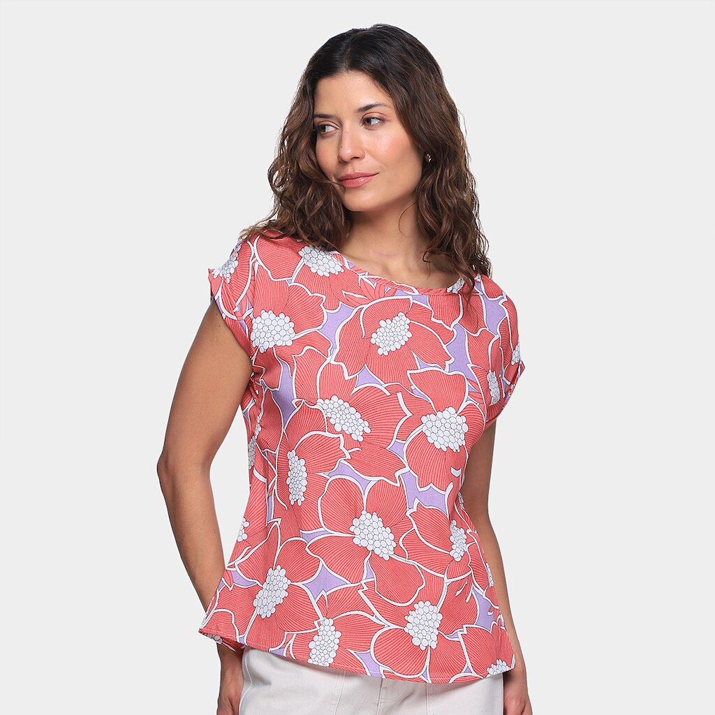 Blusa Favorita'S Básica Floral Feminina