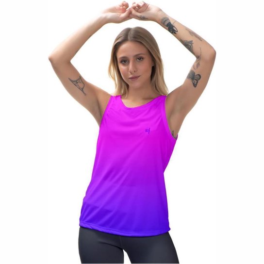 Blusa Feminina Academia Cavada Regata Fitness Corrida Esportiva Pilates Yoga - Azul Claro Menor preço em Blusa Feminina Academia Cavada Regata Fitness Corrida Esportiva Pilates Yoga - Azul Claro
