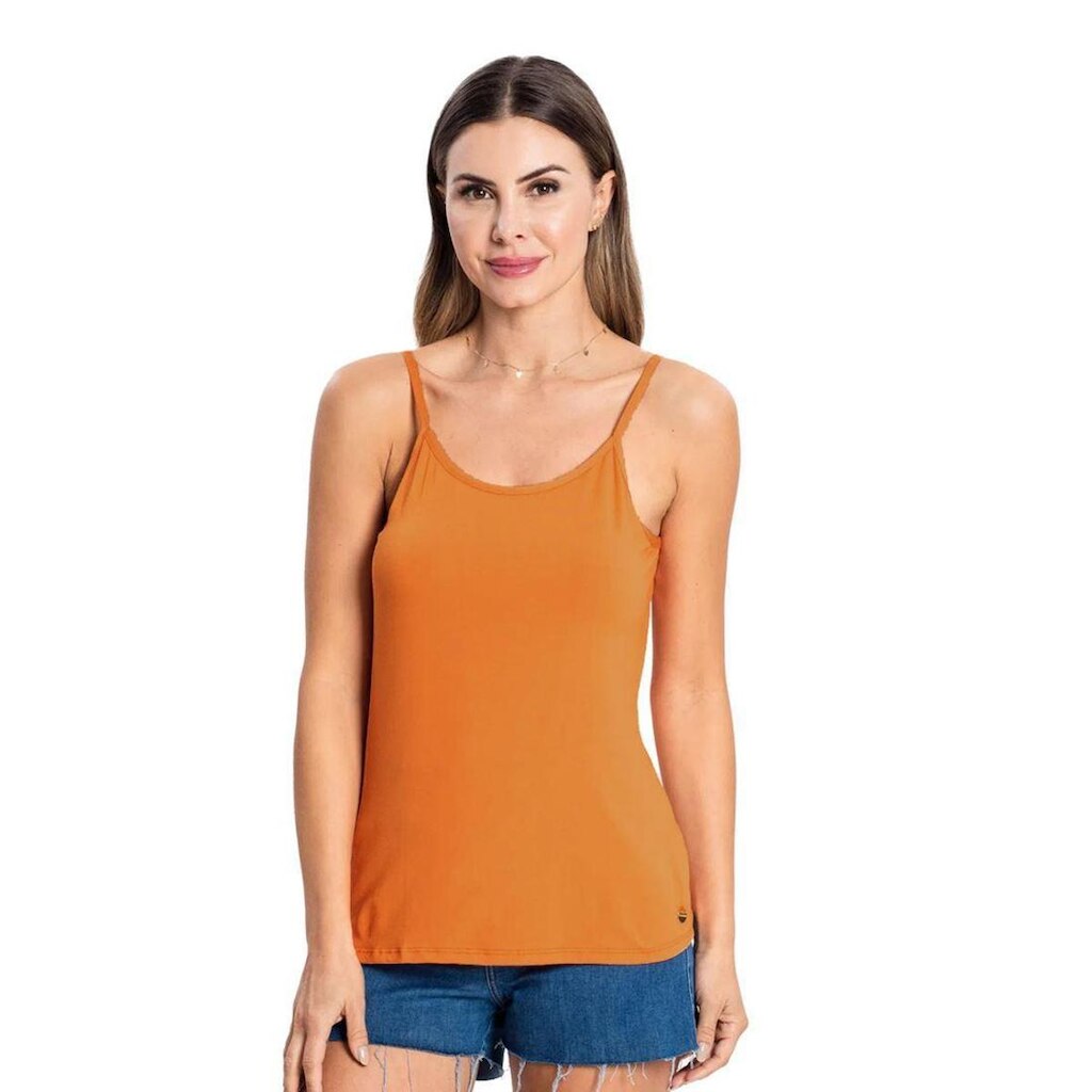 Blusa Feminina Alça Básica Lisa Viscolycra