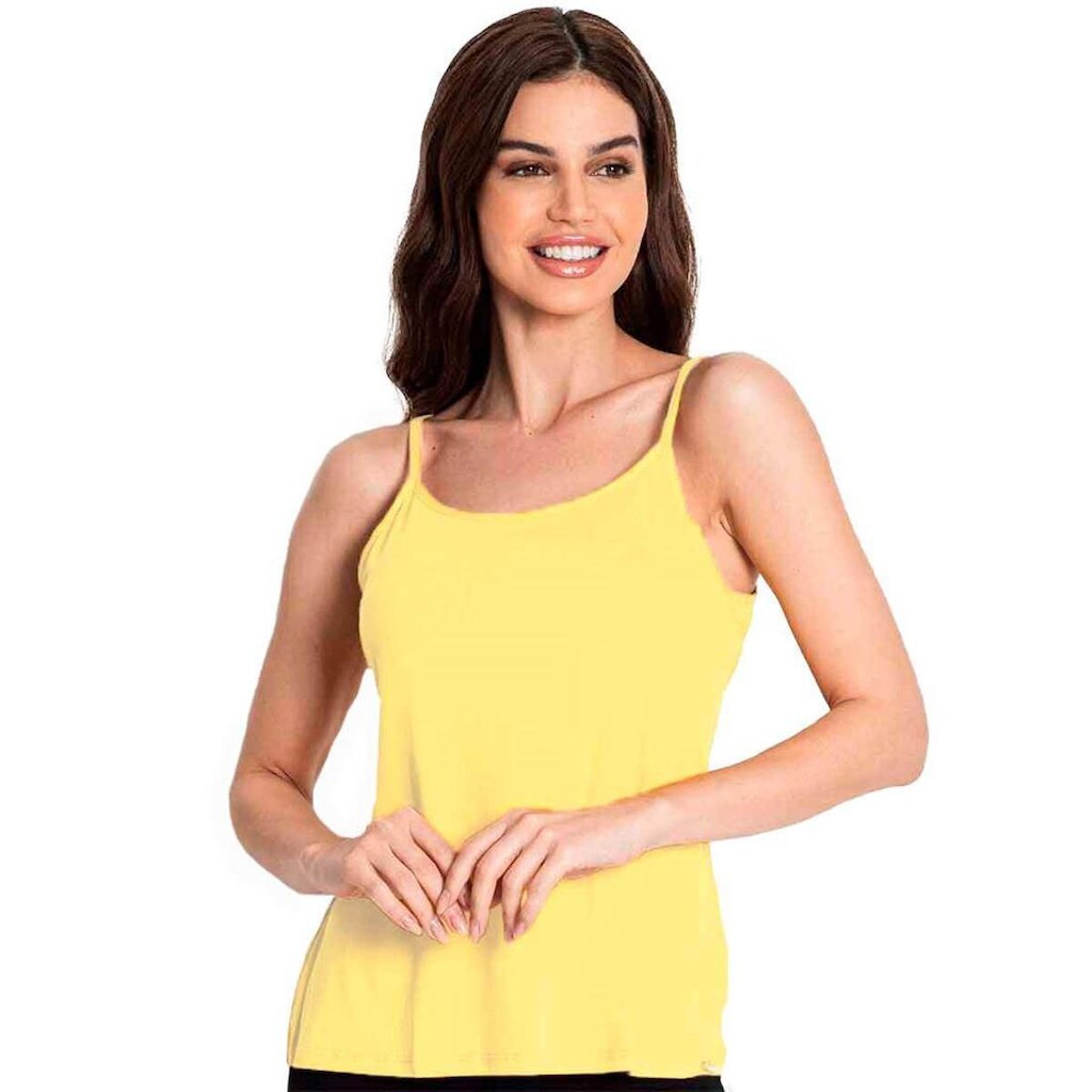 Blusa Feminina Alça Básica Lisa Viscolycra