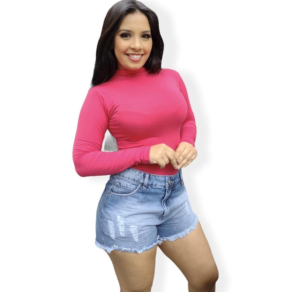 blusa feminina manga longa preta