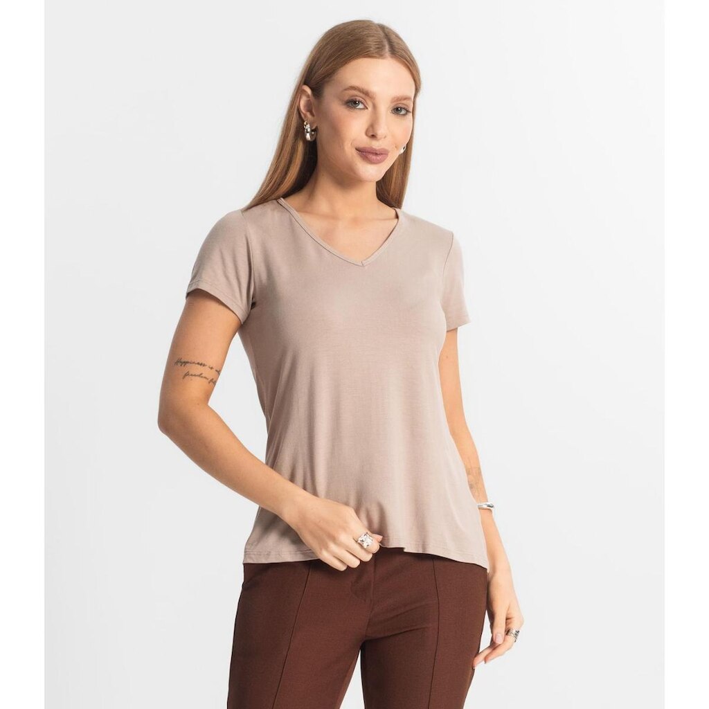 Blusa Feminina Básica Select Marrom